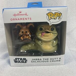 JABBA THE HUT & SALACIOUS CRUMB HALLMARK ORNAMENT FUNKO POP STAR‎ WARS NIB 2025